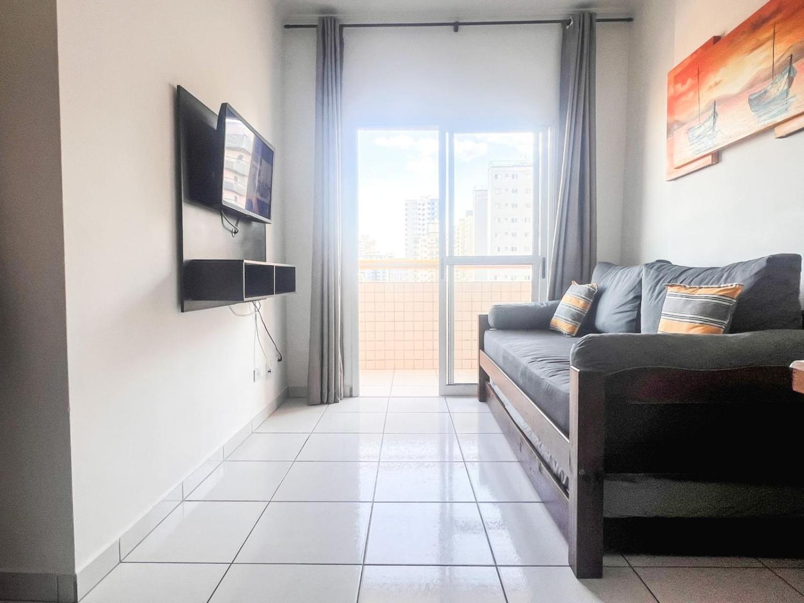 Lindo Apto 300M Praia Da Ocian E Centro - Vista Mar- Varanda Sacada - Wi-Fi 300 Mbps - Vaga De Garagem - Acomoda Ate 6 Pessoas Apartment Praia Grande  Exterior photo